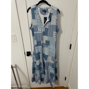 Polo‎ by Ralph Lauren Sleeveless Patchwork Knit Maxi Dress Women's XL NEW